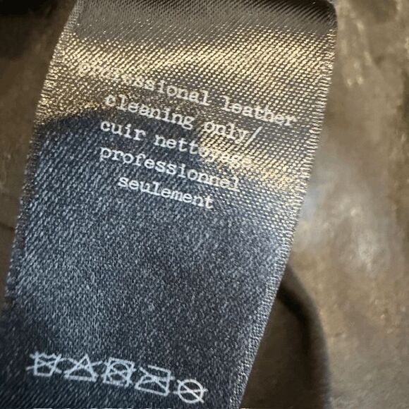 Rag & Bone Lamb Leather Front / Stretch Back Moto Pants Black Back Zip Size 2 - Picture 9 of 14